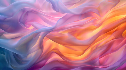 Obraz premium a very colorful fabric with some shiny material, Bright Light folds, Bright color ,Elegant pastel silk fabric waves ideal for fashion and luxury branding background