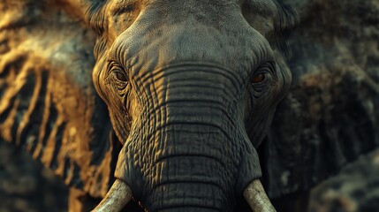 epic elephant face closeup