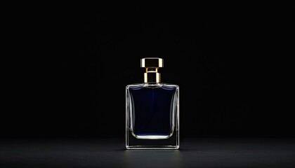 perfume botttles and a potted succulent plant on a black shelf 10