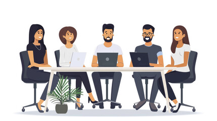 Colleagues Discussing a Business Project Around a Table Representing Communication and Partnership in the Workplace