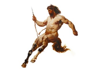 Mythical Centaur With Spear Illustration