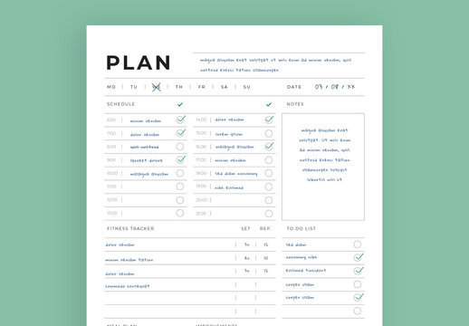 Daily Plan Layout