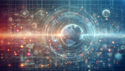 Obraz premium Unified Connections: Global Grid Visualization