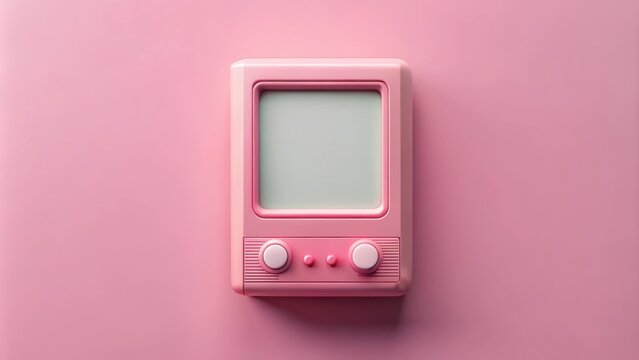 Adorable vintage technology with pink design, cute gadget for retro lovers