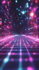 Obraz premium Neon light world with futuristic tech feel