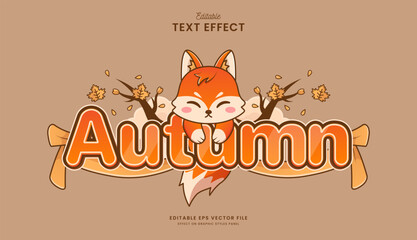decorative autumn fox editable text effect design