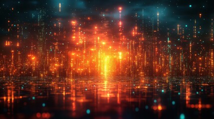 digital abstract background designed for technological processes representing neural networks and ai with vibrant colors and complex shapes that evoke a sense of science and innovation