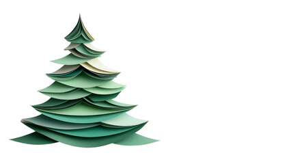 Fototapeta premium The paper Christmas tree is isolated on a white background. cutout PNG file on a transparent background. PNG format