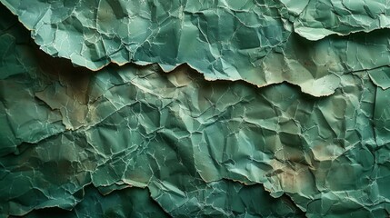 Fototapeta premium crumpled torn and old green paper 