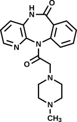 Fototapeta premium Pirenzepine&nbsp;structural formula, vector illustration