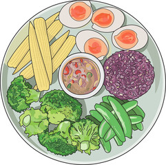Thai food and vegetables