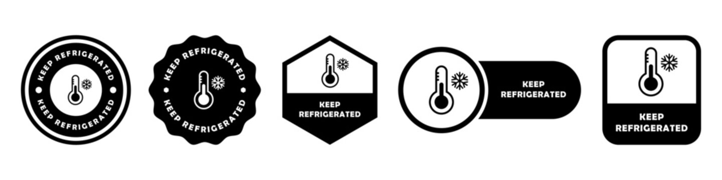 Keep Refrigerated - vector signs for product labeling.