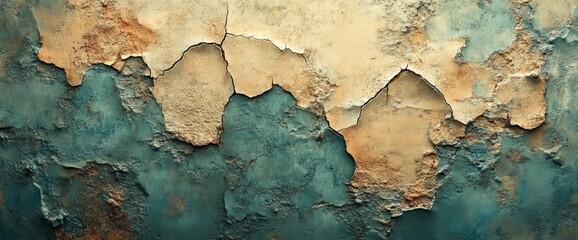 Obraz premium Abstract Texture of Cracked and Peeling Paint on a Weathered Wall