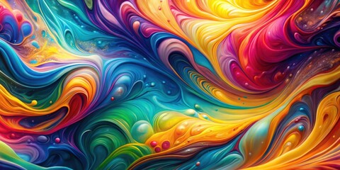 Fluid and Vibrant Abstract Artistic Background with Colorful Patterns and Textures