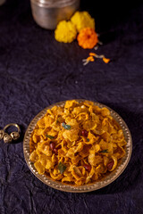 Indian Traditional home made Corn CHIVDA MAKKA CHIVDA NAMKEEN with dryfruits