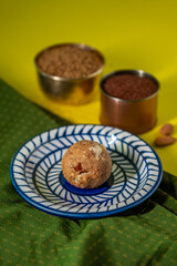 Indian Traditional Flax Seeds Laddu, Nachni Laddoo Delicious Healthy Energy Laddoo with dryfruits
