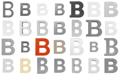 Alphabet Letter B Set with Various Styles on Transparent Background - Isolated PNG Illustration for Design Overlays