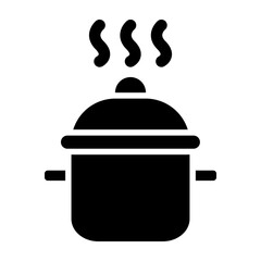 Cooking Pot Glyph Icon Design
