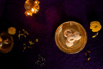 Indian Traditional Handmade Rava Ladoo with Dry Fruits Made with Pure Ghee