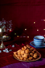Indian Traditional Sweet Shankarpali made with wheat