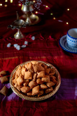 Indian Traditional Sweet Shankarpali made with wheat