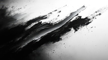 Obraz premium dynamic black paint brush strokes creating a grunge effect perfect for artistic backgrounds or social media graphics emphasizing creativity