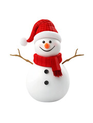 Fototapeta premium Joyful Snowman with Red Hat and Scarf for Festive Winter Celebrations