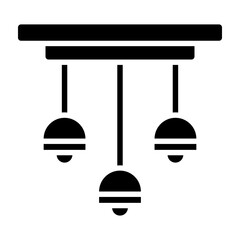 Ceiling Lamp Glyph Icon Design
