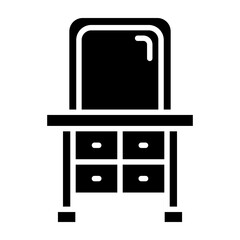 Dressing Table Glyph Icon Design