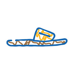 slippers footwear doodle icon sketch vector. slippers footwear sign. isolated symbol illustration