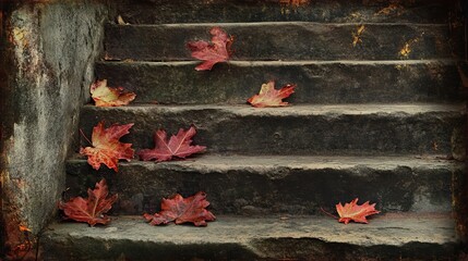 Fototapeta premium Maple leaf on the sidewalk