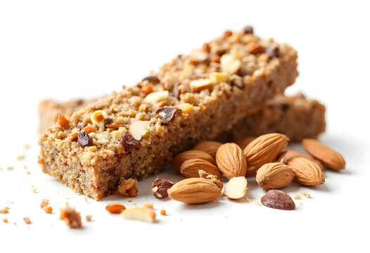 Nutritious protein snack bars made from almonds and nuts, perfect for energy