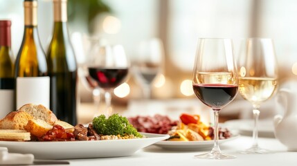 Naklejka premium A table overflowing with gourmet dishes and rare wines, representing the height of culinary extravagance