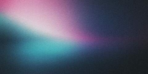 A curved arc of light with a gradient shifting from turquoise to magenta, noise texture effect