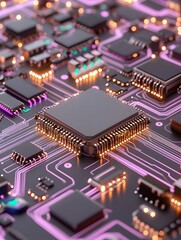 Sleek Digital Warehouse with Automated Distribution and Floating Inventory Paths