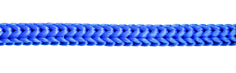 blue plastic rope isolated on white