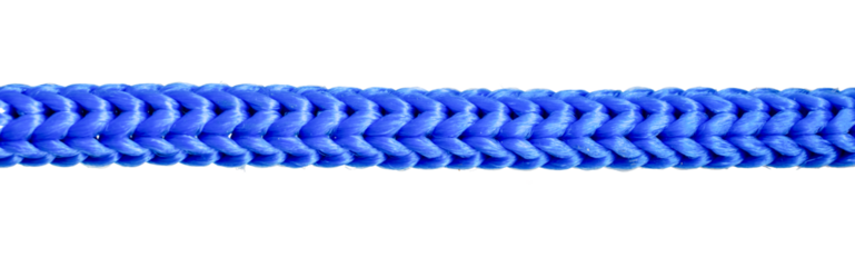 blue plastic rope isolated on white
