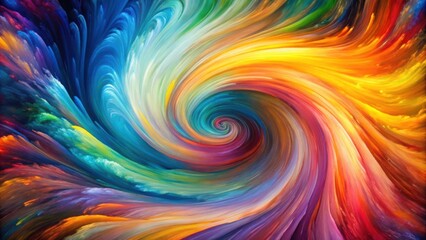 Fototapeta premium Colorful Abstract Painting with Swirling Vortex of Colors Representing Nature Interconnectedness