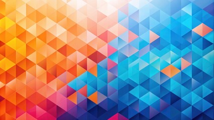 Abstract geometric background with blue, orange, and pink triangles in a modern design for web banners, social media, presentations, prints, posters, and brochures