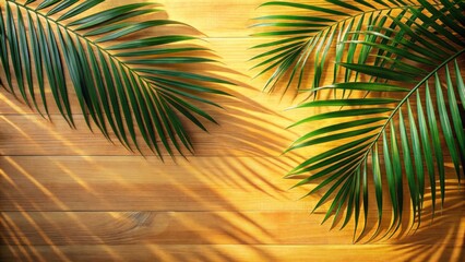 Fototapeta premium Tropical Palm Leaf Shadows Abstract Background for Summer Mock ups