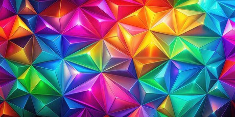 Vibrant Abstract Geometric Design with Iridescent Colors for Backgrounds and Print Projects