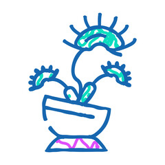 venus flytrap doodle icon sketch vector. venus flytrap sign. isolated symbol illustration