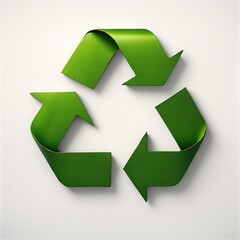 Obraz premium Green eco social recycling icon recycle logo symbol ecological waste management zero waste sign 3d