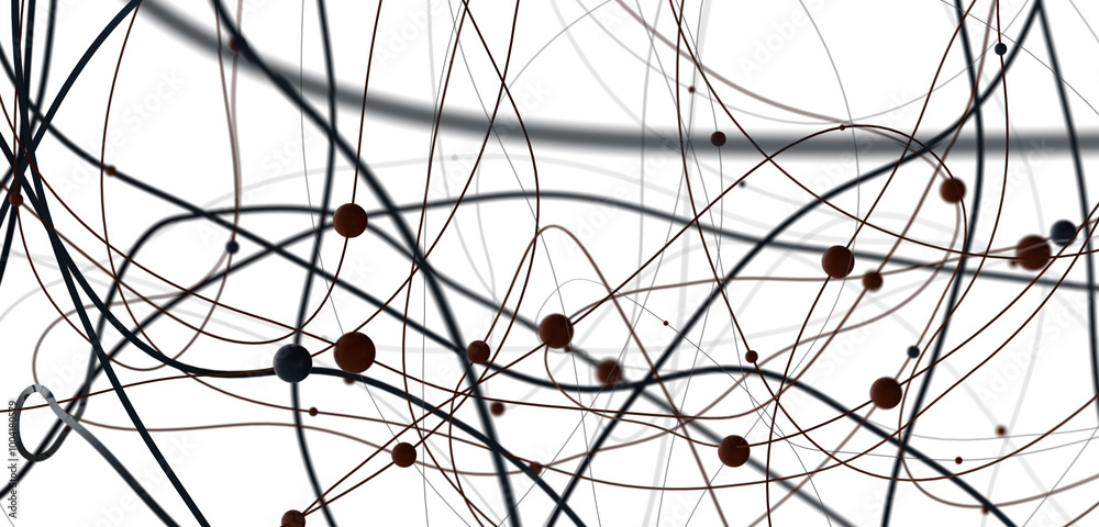 Aufkleber Abstract digital background of points and lines. Glowing plexus. Big data. Network or connection.