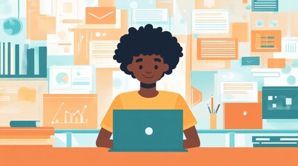 A student using AI-powered tutoring software to study and learn, showing how AI helps personalize education and makes learning more engaging and effective.