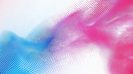 Fototapeta premium Abstract background with a gradient of pink, blue and white dots.