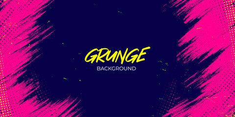 Obraz premium Vibrant pink grunge brush stroke abstract background. Abstract dirty grunge texture banner design