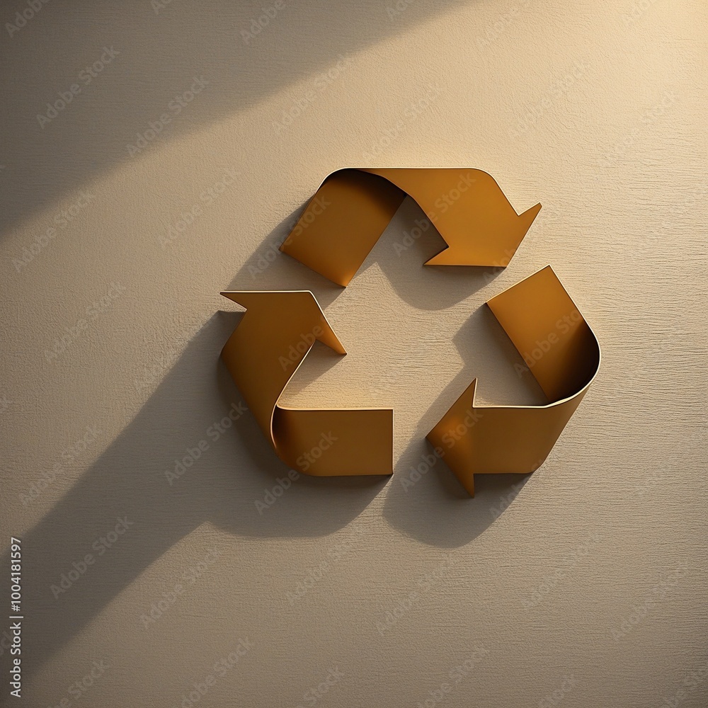 Wall mural green eco social recycling icon recycle logo symbol ecological waste management zero waste sign 3d