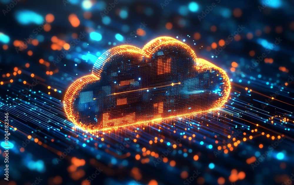Aufkleber cloud illustration showcasing digital transformation with businesses adopting cloudbased solutions t