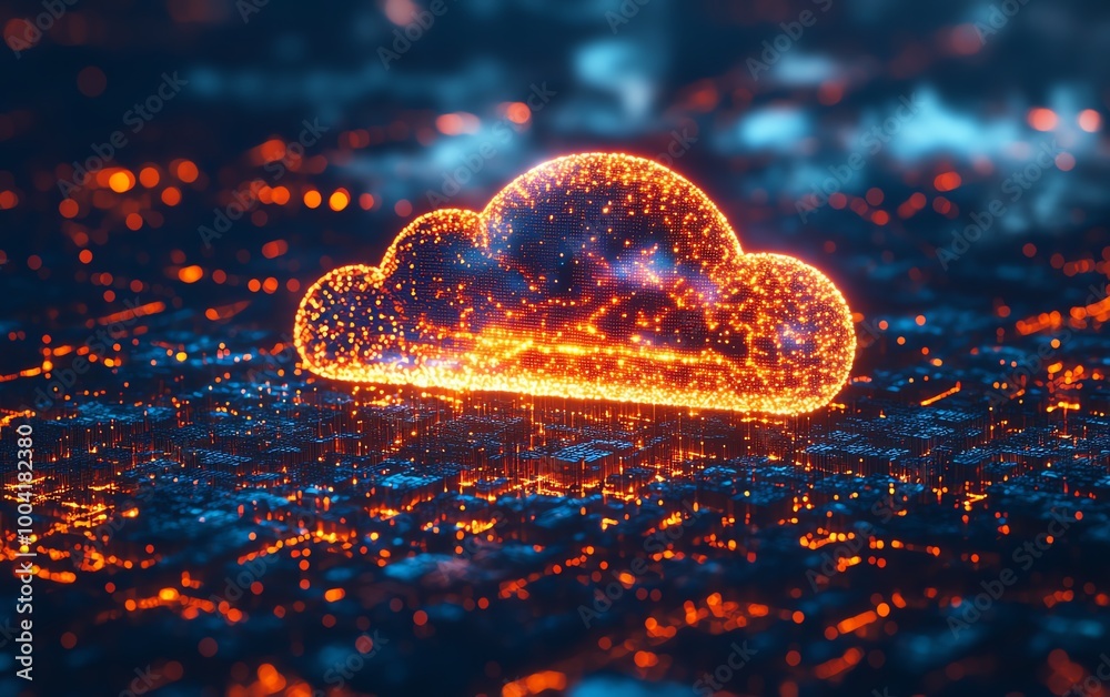 Aufkleber cloud illustration showcasing digital transformation with businesses adopting cloudbased solutions t